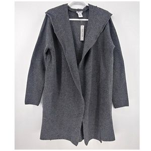 3X Sweet Romeo Gray Waffle Knit Cardigan ~Hooded